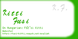 kitti fusi business card